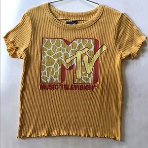 Music Television, Yellow Frilled MTV shirt, Size L
